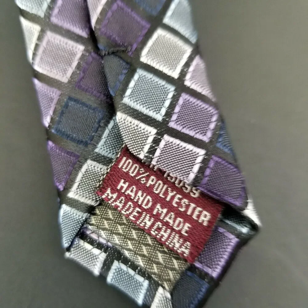 Covington Mens Tie Purple Pastel Diamond Hand Made Classic Neckwear